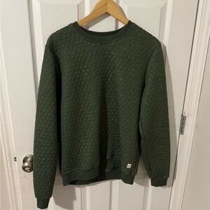 Marine Layer Forest Green Quilted Crewneck Sweater
